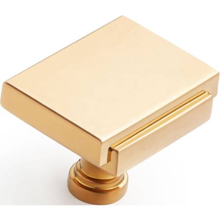 Signature Hardware Gilderoy 1-9/16 Inch Rectangular Cabinet Knob Brushed Gold