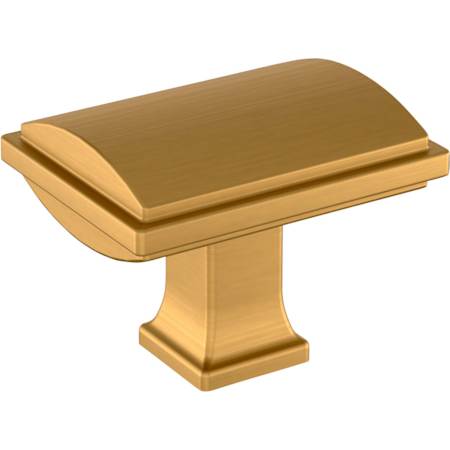Signature Hardware Inigo 1-1/4 Inch Rectangular Cabinet Knob Brushed Gold