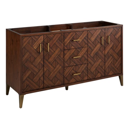 Signature Hardware Patzi 60" Double Free Standing Vanity Cabinet Only - Less Vanity Top Chocolate Bark Brown