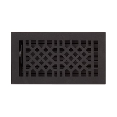 Signature Hardware Antique Iron Wall or Ceiling Register - 4" x 8" (9-3/8" x 5-3/4" Overall) Black Powder Coat