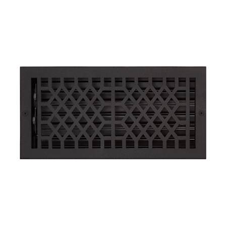 Signature Hardware Antique 6" x 12" Cast Iron Wall Register (13-1/2" x 6-3/4" Overall) Black Powder Coat