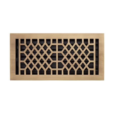 Signature Hardware Antique 6" x 14" Brass Floor Register (15-3/4" x 6-3/4" Overall) Antique Brass