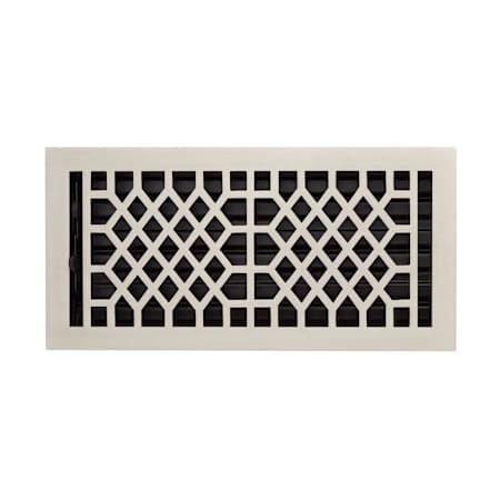 Signature Hardware Antique 6" x 14" Brass Floor Register (15-3/4" x 6-3/4" Overall) Brushed Nickel