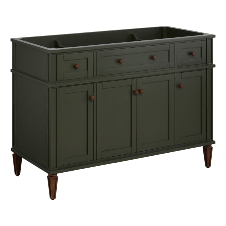 Signature Hardware Elmdale 48" Freestanding Mahogany Single Basin Vanity Cabinet - Cabinet Only - Less Vanity Top Dark Olive Green
