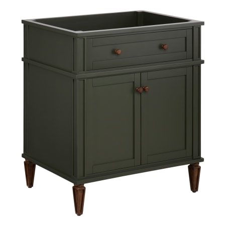 Signature Hardware Elmdale 30" Freestanding Mahogany Single Basin Vanity Cabinet - Cabinet Only - Less Vanity Top Dark Olive Green