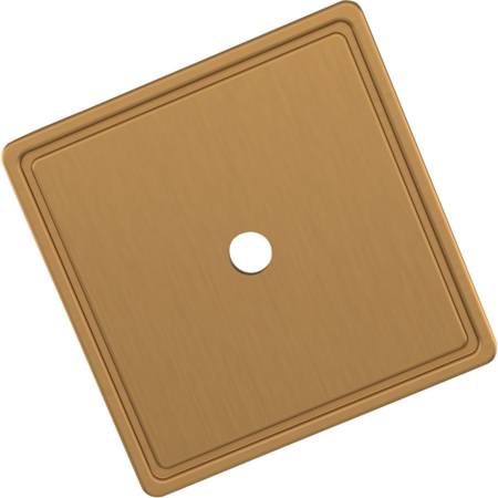 Signature Hardware 1-9/16" Contemporary Square Cabinet Knob Backplate Brushed Gold