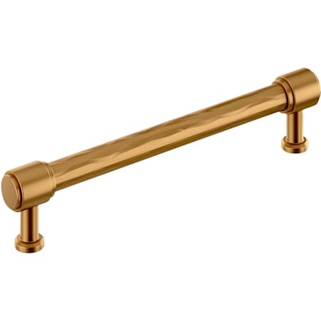 Signature Hardware Lazzara 6-5/16 Inch Center to Center Hammered Bar Cabinet Pull Brushed Gold