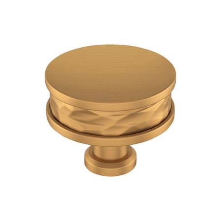 Signature Hardware Lazzara 1-1/2 Inch Hammered Mushroom Cabinet Knob Brushed Gold