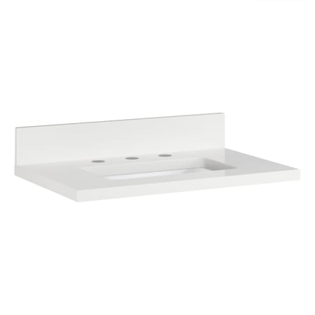 Signature Hardware 25" Quartz Vanity Top with Backsplash Arctic White Quartz