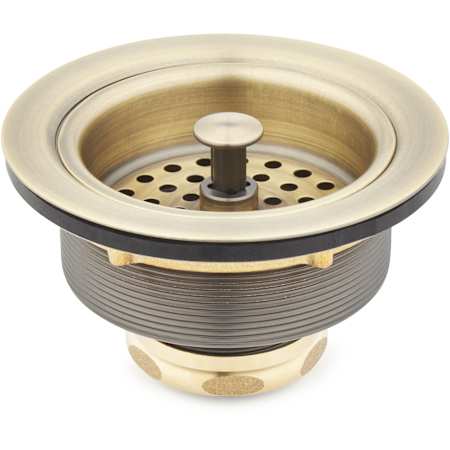 Signature Hardware Standard Drain and Standard Flange Set Aged Brass