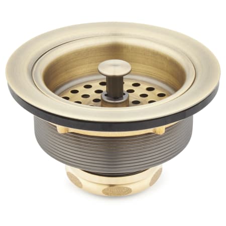 Signature Hardware 3-1/2" Kitchen Sink Basket Strainers - Set of Two Aged Brass