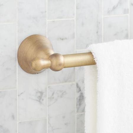 Signature Hardware Traditional 27-1/8" Towel Bar Aged Brass