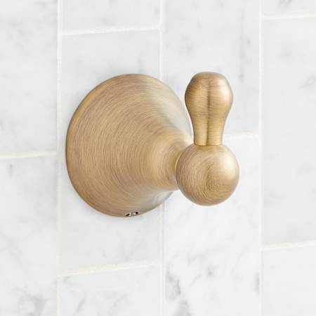 Signature Hardware Traditional Robe Hook Aged Brass
