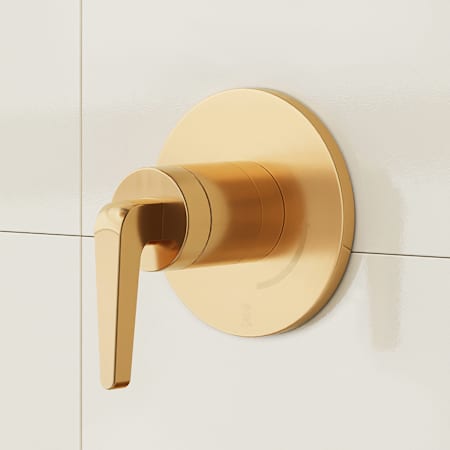 Signature Hardware Drea Single Handle Volume Control Valve Trim - Less Valve Brushed Gold