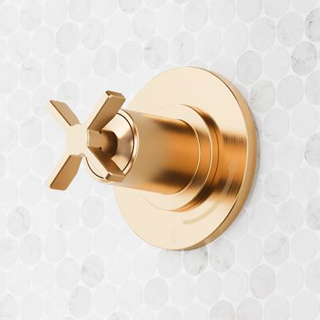 Signature Hardware Vassor Single Handle Volume Control Valve Trim - Less Valve Brushed Gold