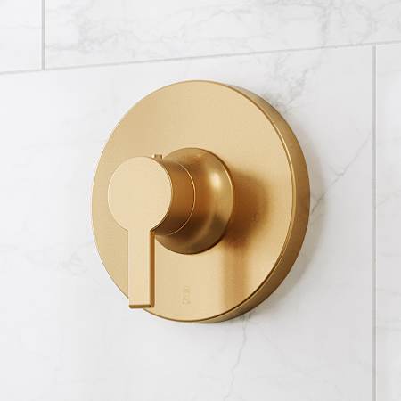 Signature Hardware Lentz Thermostatic Valve Trim Only with Lever Handle - Less Rough-In Valve Brushed Gold