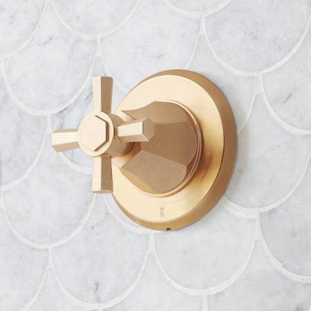 Signature Hardware Elita Single Handle Volume Control Valve Trim - Less Valve Brushed Gold