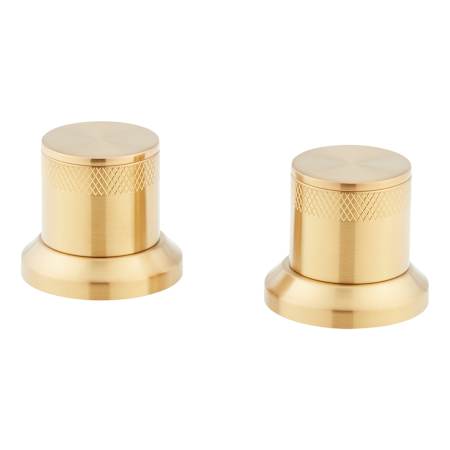 Signature Hardware Lentz Knob Roman Tub Faucet Handles Brushed Gold