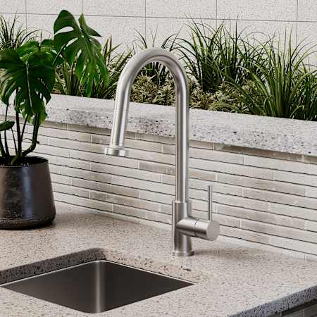 Signature Hardware Kadence 1.75 GPM Single Hole Pull Down Outdoor Kitchen Faucet Stainless Steel