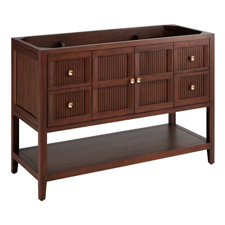 Signature Hardware Nikolai 48" Freestanding Mahogany Single Basin Vanity - Cabinet Only - Less Vanity Top Winterland Walnut