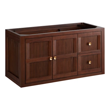 Signature Hardware Nikolai 36" Wall Mounted Mahogany Single Basin Vanity - Cabinet Only - Less Vanity Top Winterland Walnut