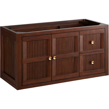 Signature Hardware Nikolai 36" Wall Mounted Mahogany Single Basin Vanity - Cabinet Only - Less Vanity Top Winterland Walnut