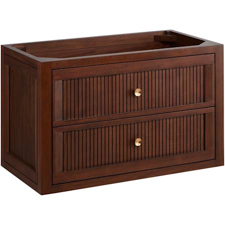 Signature Hardware Nikolai 30" Wall Mounted Mahogany Single Basin Vanity - Cabinet Only - Less Vanity Top Winterland Walnut