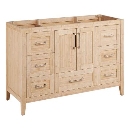 Signature Hardware Arrietty 48" Freestanding Bamboo Single Basin Vanity - Cabinet Only - Less Vanity Top Natural Bamboo