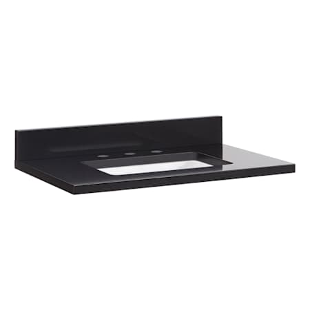 Signature Hardware 31" Quartz Vanity Top with Backsplash - Less Sink - 8" Faucet Holes Carbon Black