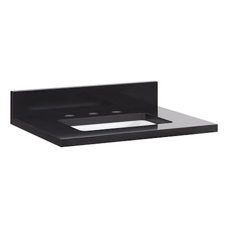 Signature Hardware 25" Quartz Vanity Top with Backsplash - Less Sink - 8" Faucet Holes Carbon Black