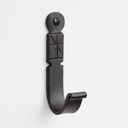 Signature Hardware Remus 3/4 Inch Wide Coat and Hat Hook Black Powder Coat