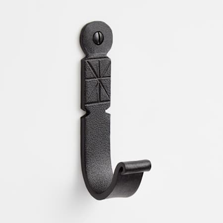 Signature Hardware Remus 3/4 Inch Wide Coat and Hat Hook Black Powder Coat