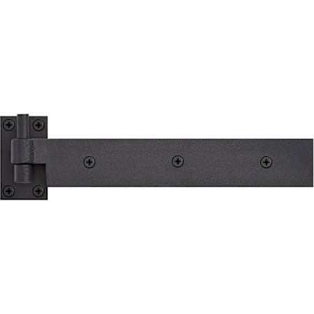 Signature Hardware Kareem 12-1/2" x 3-1/8" Strap Round Corner Surface Mount Door Hinge - Single Hinge Black Powder Coat