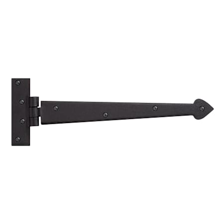Signature Hardware Finbarr 14-1/4" x 4-3/4" Strap Round Corner Surface Mount Door Hinge - Single Hinge Black Powder Coat