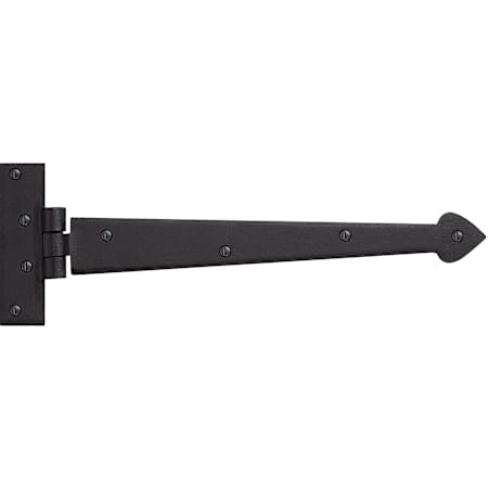 Signature Hardware Finbarr 14-1/4" x 4-3/4" Strap Round Corner Surface Mount Door Hinge - Single Hinge Black Powder Coat
