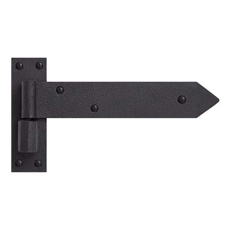 Signature Hardware Vlad 8-7/8" x 4-3/4" Strap Round Corner Surface Mount Door Hinge - Single Hinge Black Powder Coat