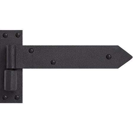 Signature Hardware Vlad 8-7/8" x 4-3/4" Strap Round Corner Surface Mount Door Hinge - Single Hinge Black Powder Coat