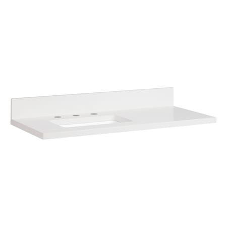 Signature Hardware 37" Quartz Vanity Top with Sink and Backsplash Arctic White