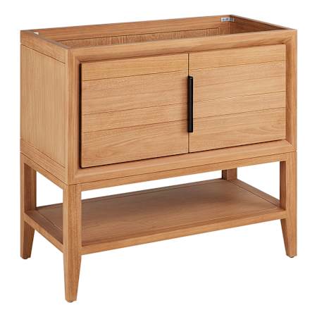 Signature Hardware Aliso 36" Console Teak Single Basin Vanity Cabinet - Cabinet Only - Less Vanity Top Natural Teak