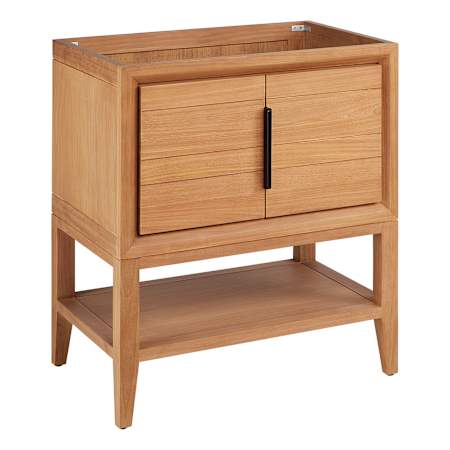 Signature Hardware Aliso 30" Console Teak Single Basin Vanity Cabinet - Cabinet Only - Less Vanity Top Natural Teak