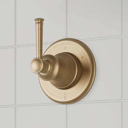 Signature Hardware Beasley Six Function Diverter Valve Trim - 3/4" Rough-In Valve Included Aged Brass