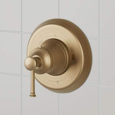 Signature Hardware Beasley Thermostatic Valve Trim - 3/4" Rough-In Valve Included Aged Brass