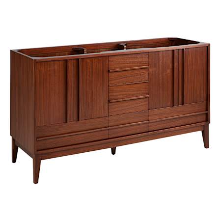 Signature Hardware Sybill 60" Freestanding Mahogany Vanity - Cabinet Only - Less Vanity Top Washed Walnut