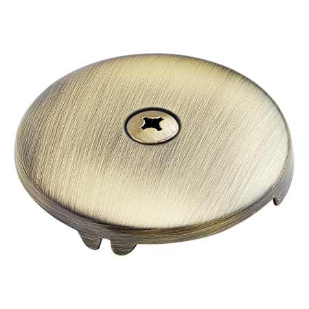 Signature Hardware Bathtub Overflow Cover Plate with One Screw Aged Brass