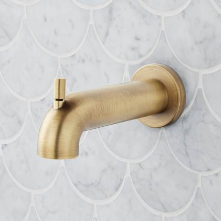 Signature Hardware FundamentALL 7-1/16" Diverter Tub Spout Aged Brass