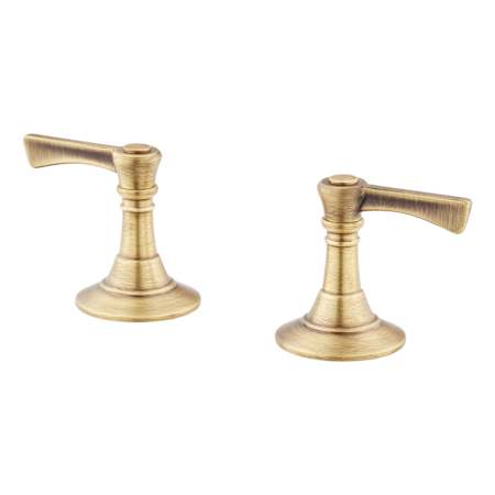 Signature Hardware Marceau Lever Handles for Widespread Bathroom Faucet Aged Brass