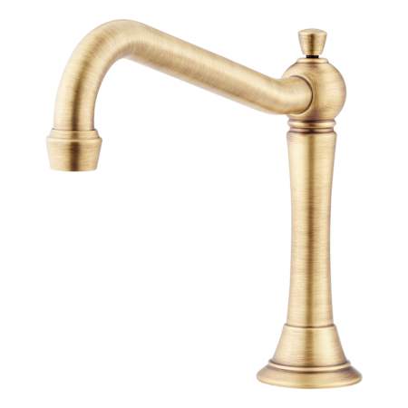 Signature Hardware Marceau Deck Mounted Roman Tub Filler Faucet with Hand Shower - Less Handles Aged Brass