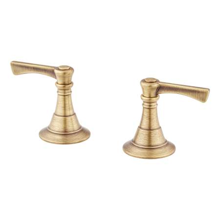 Signature Hardware Marceau Lever Handles for Roman Tub Faucet Aged Brass