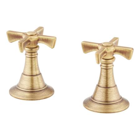 Signature Hardware Marceau Cross Handles for Roman Tub Faucet Aged Brass