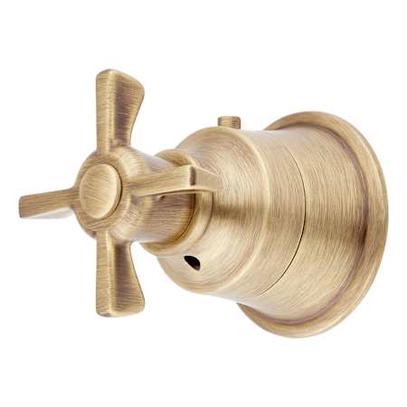 Signature Hardware Cross Handle for Marceau Thermostatic Shower Valve Trim Aged Brass